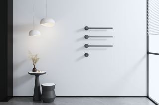 Полотенцесушитель электрический встраиваемый Wonzon & Woghand Hamburg WW-AL313-GM 46x57 см с внутренней частью тёмный графит